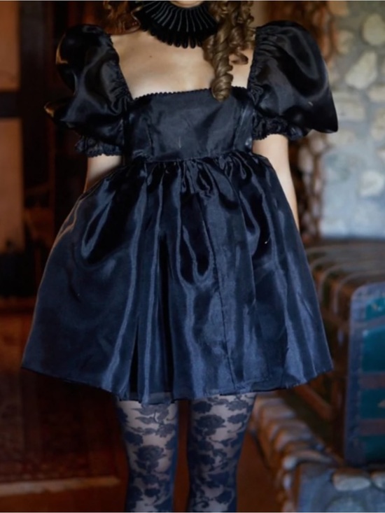 Selkie Dresses & Skirts - Selkie The Caviar Puff Dress Black SZ Large